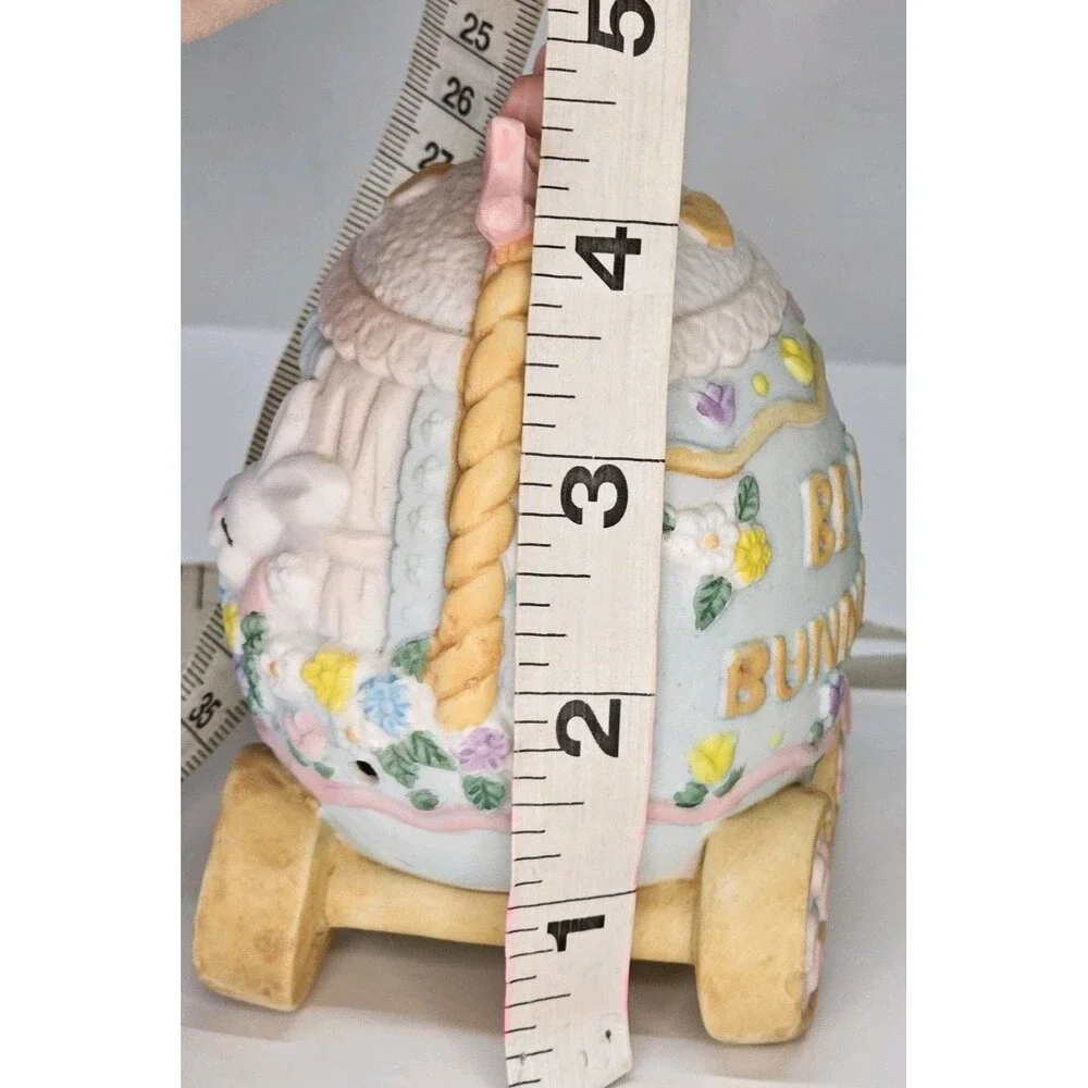 Hand Painted Easter Egg Train 3 Piece Set, Hand Painted Porcelain - Vtg‎